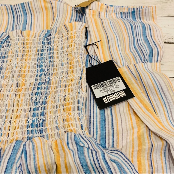 Bermuda dress Marbella XS reformation NWT blue - Picture 4 of 6